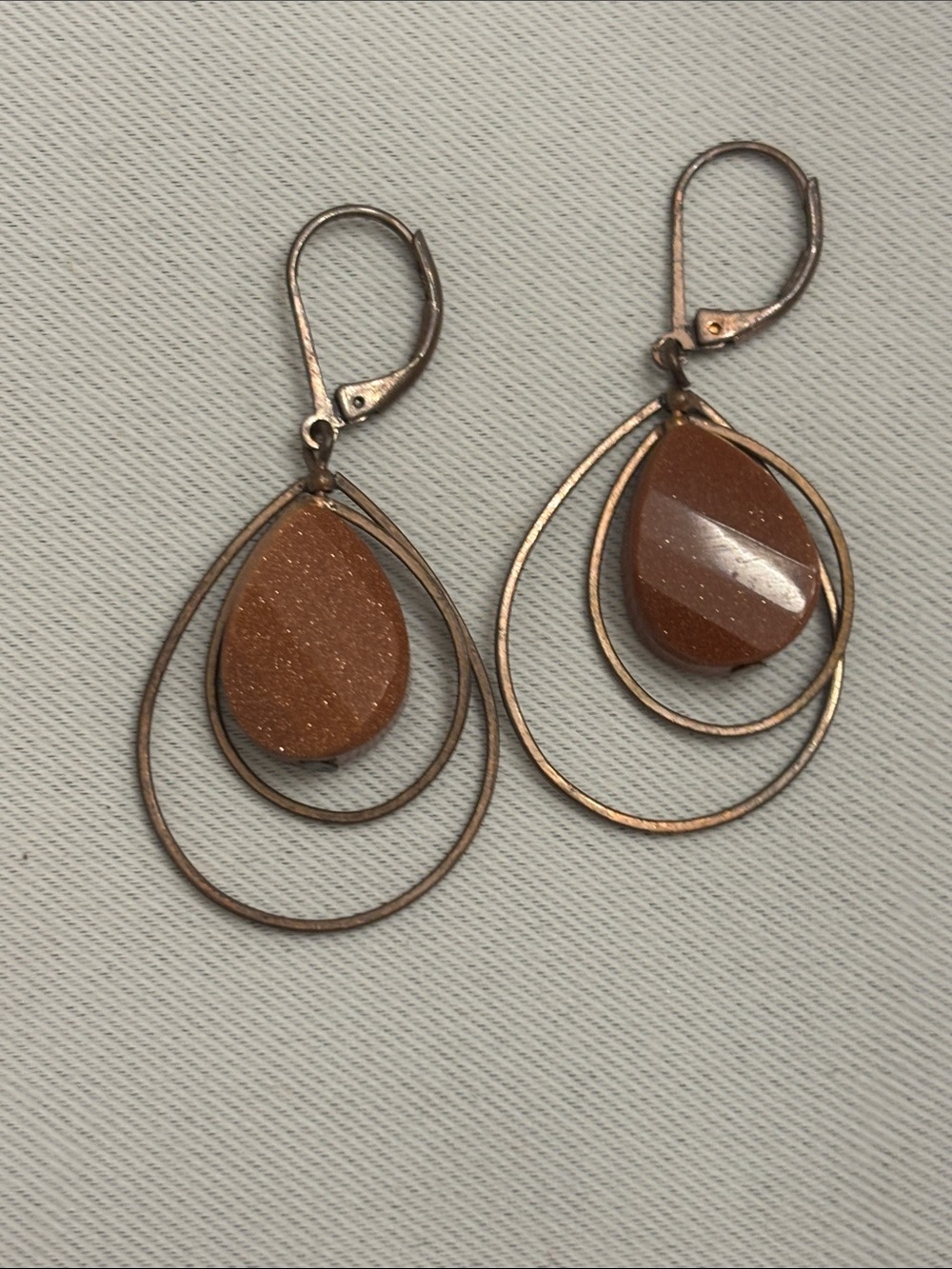 Cooper Teardrop Multi-Hoop Dangle Earrings - Vintage